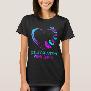 Camiseta Borboleta de conscientização sobre prevenção de su