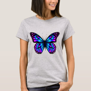 Camiseta borboleta de cor vibrante