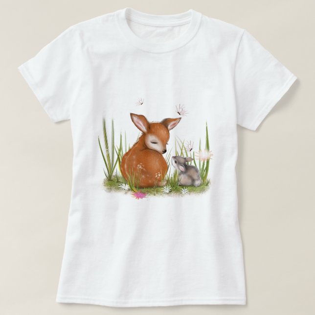 Camiseta Borboleta de Deer Bunny (Frente do Design)