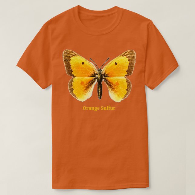 Camiseta Borboleta de enxofre laranja (Frente do Design)