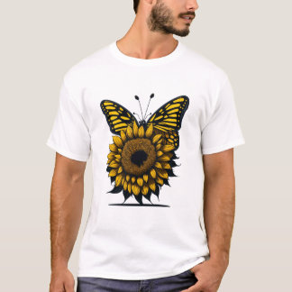 Camiseta Borboleta de girassol