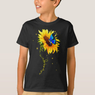 Camiseta Borboleta De Girassol Nunca Desiste Da Síndrome