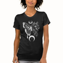 borboleta de lua de flor T-SHIRT