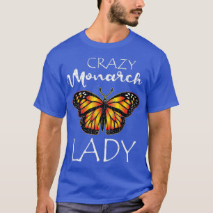 Camiseta Borboleta-de-Monarca Louca Senhora Borboletas