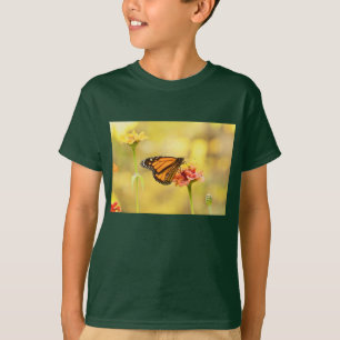 Camiseta Borboleta de monarca no Zinnia
