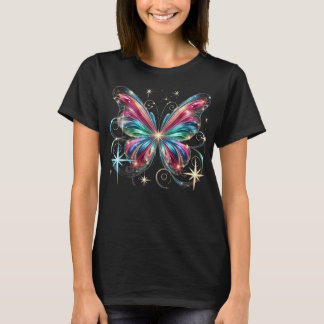 Camiseta Borboleta de Natal colorida e brilhante para o Nat