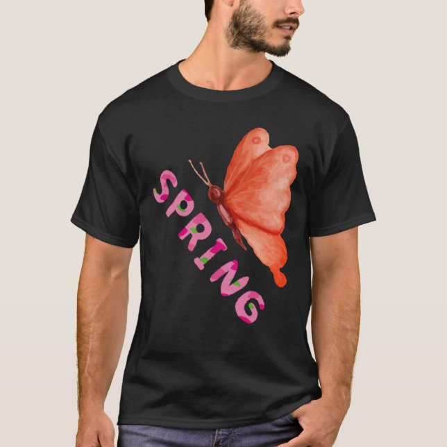 Camiseta Borboleta de Primavera Estética Gráfica Minimalist (Frente)