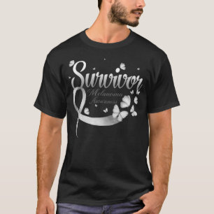 Camiseta Borboleta de Sensibilização do Sobrevivente Melano