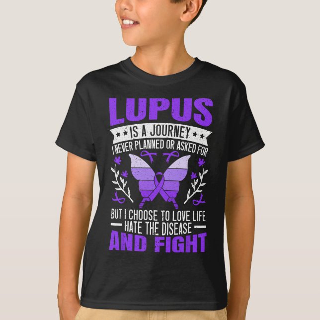 Camiseta Borboleta de Sensibilização Lupus Veste Autoimunu  (Frente)