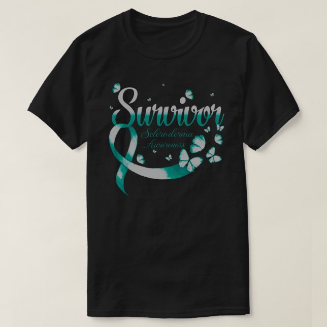 Camiseta Borboleta de Sensibilização Scleroderma Sobreviven (Frente do Design)