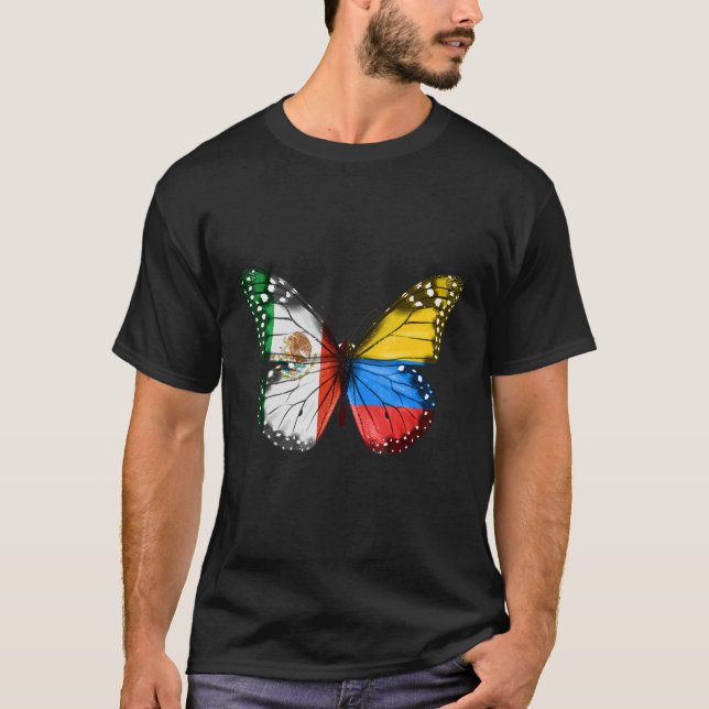 Camiseta Borboleta de Sinalizador Colombiana Mexicana (Frente)
