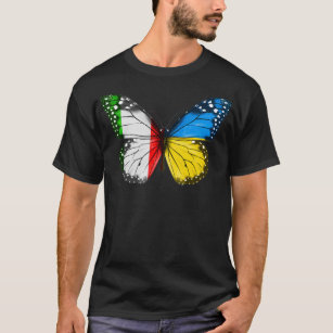 Camiseta Borboleta de Sinalizador Ucraniano Italiano 