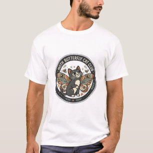 Camiseta Borboleta De Traça Gato Arte Vetorial POD - Borbol