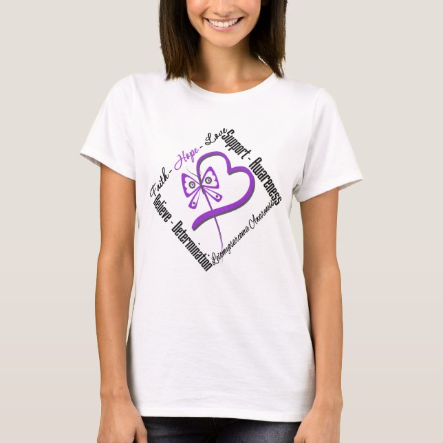 Camiseta Borboleta do amor da esperança da fé de (Frente)