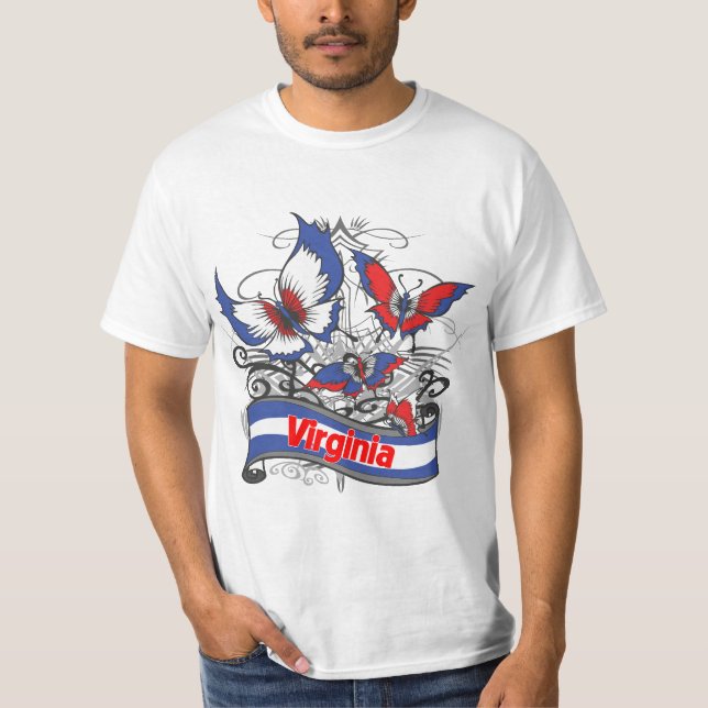 Camiseta Borboleta do patriotismo de Virgínia (Frente)