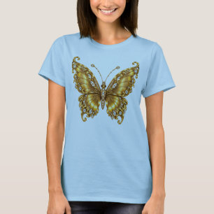 Camiseta Borboleta Dourada – Beleza de Luxo & Transformação