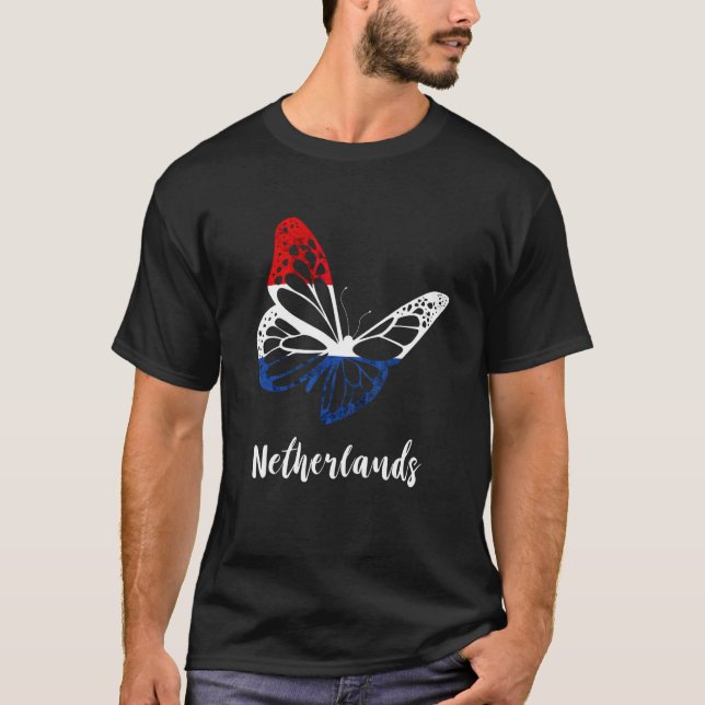 Camiseta Borboleta Dutch Pride Holanda Bandeira da Holanda (Frente)