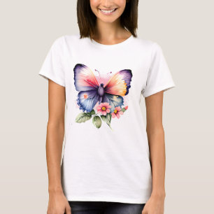 Camiseta Borboleta e Flores