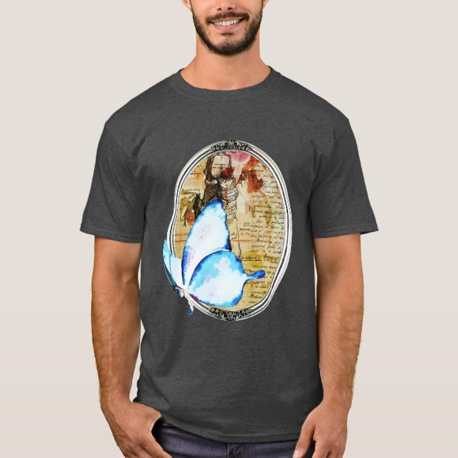 Camiseta Borboleta E Quadro De Aquarela (Frente)