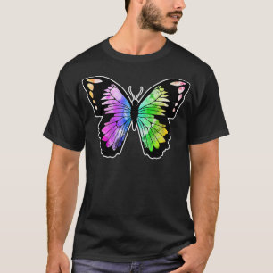 Camiseta Borboleta em cores arco-íris
