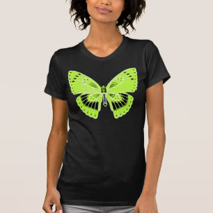 Camiseta Borboleta em Estilo Art Nouveau Verde Lima
