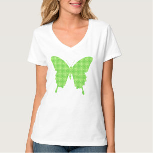 Camiseta Borboleta em impressão de papel de parede - verde