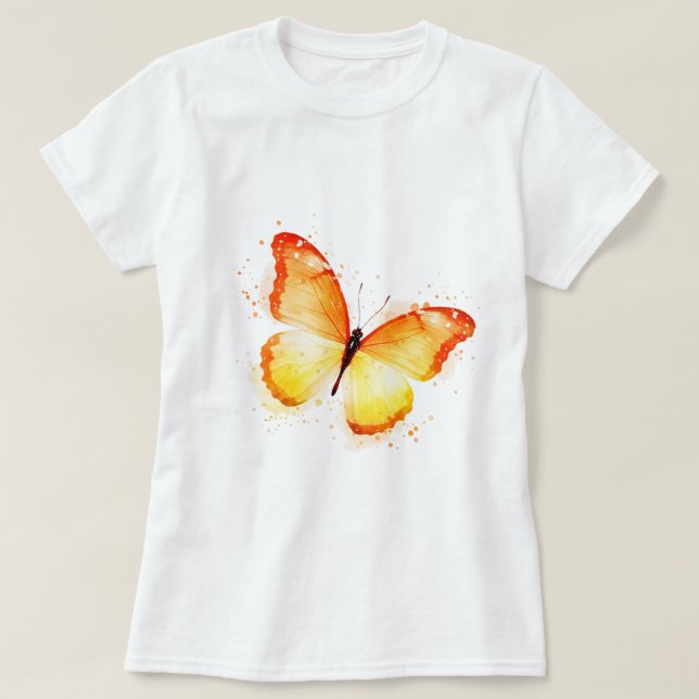 Camiseta Borboleta em laranja (Frente do Design)