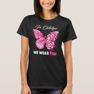 Camiseta Borboleta Em Outubro Vestimos Cancer Rosa
