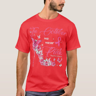 Camiseta Borboleta Em Outubro Vestimos Cancer Rosa Su