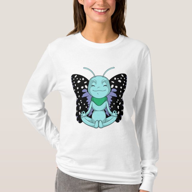 Camiseta Borboleta em Yoga Stretching Legs (Frente)
