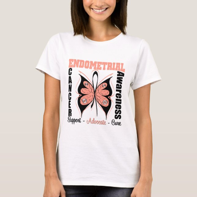 Camiseta Borboleta Endometrial da consciência (Frente)