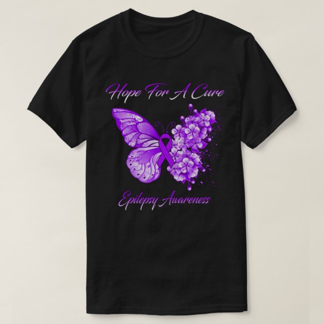 Camiseta Borboleta Espera Por Uma Consciência Da Epilepsia  (Frente do Design)