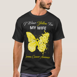 Camiseta Borboleta Eu Visto Amarelo Para Minha Esposa Cance