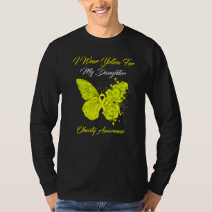 Camiseta Borboleta Eu Visto Amarelo Para Minha Filha Obesid