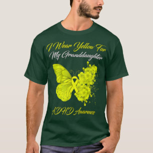 Camiseta Borboleta Eu Visto Amarelo para minha neta ADHD