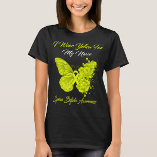 Camiseta Borboleta Eu Visto Amarelo Para Minha sobrinha Spi