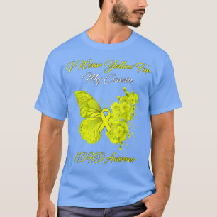 Camiseta Borboleta Eu Visto Amarelo para o meu primo ADHD A
