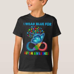 Camiseta Borboleta Eu Visto Azul Para Consciência Autista