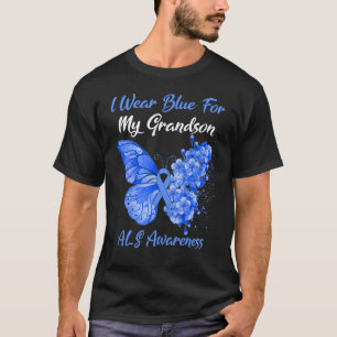 Camiseta Borboleta Eu Visto Azul Para Meu Avô Als Awarenes