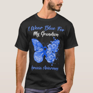 Camiseta Borboleta Eu Visto Azul Para Meu Avô Apraxia Awar