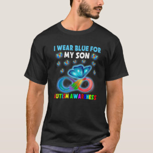 Camiseta Borboleta Eu Visto Azul Para Meu Filho Autismo Con