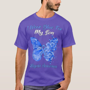 Camiseta Borboleta Eu Visto Azul Para Meu Filho Ichthyose A