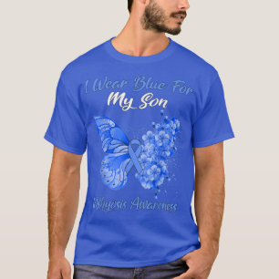 Camiseta Borboleta Eu Visto Azul Para Meu Filho Ichthyose A