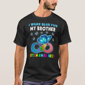 Camiseta Borboleta Eu Visto Azul Para Meu Irmão Autismo Awa