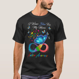 Camiseta Borboleta Eu Visto Azul Para Minha Consciência Aut