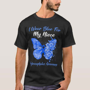 Camiseta Borboleta Eu Visto Azul Para Minha sobrinha Hidroc