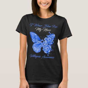 Camiseta Borboleta Eu Visto Azul Para Minha sobrinha Iquito