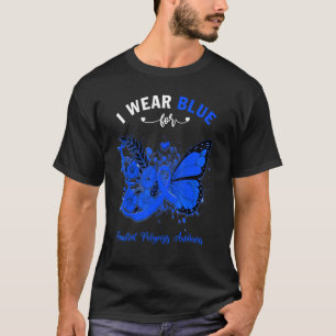 Camiseta Borboleta Eu Visto Azul Para Poliposis Familiares 