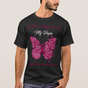 Camiseta Borboleta Eu Visto Borgonha Para Meu Pai Hereditár
