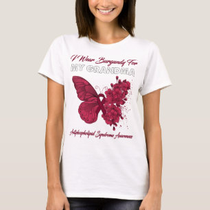 Camiseta Borboleta Eu Visto Borgonha Para Minha Avó Antifos